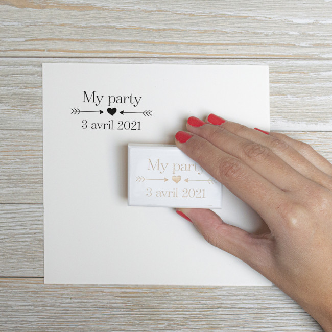 Tampon Anniversaire Personnalisé Rectangulaire - 6x4 cm